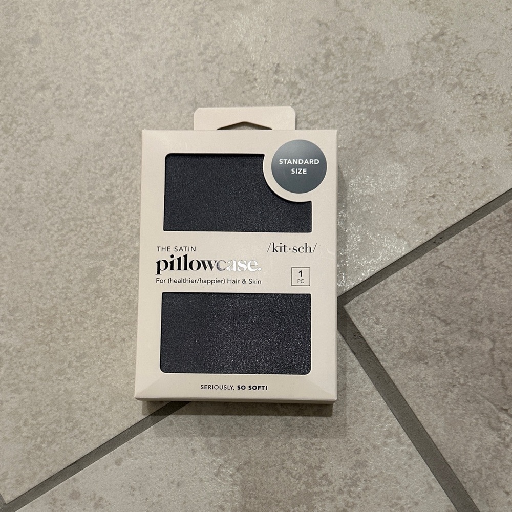 Kitsch Charcoal Satin Pillowcase
